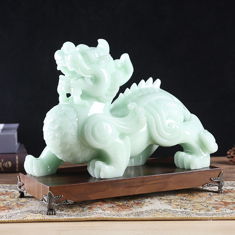仿玉运财貔貅精美摆件店铺开业礼品客厅办公桌装饰品树脂工艺品