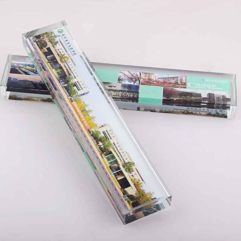 办公室摆件水晶镇尺玻璃镇纸 同学聚会毕业纪念品定制送老师礼物