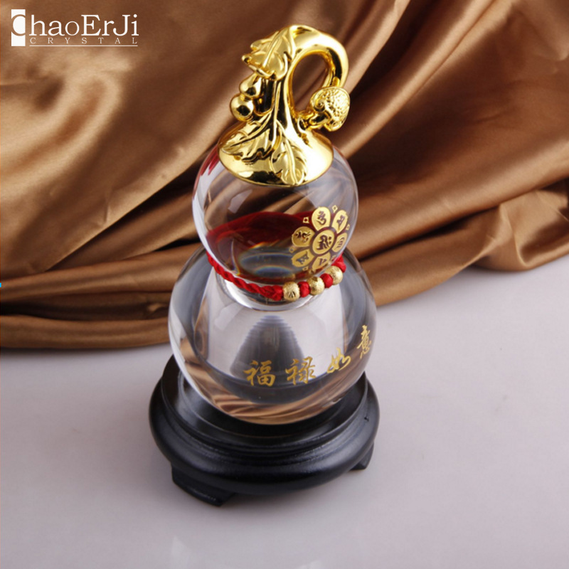 福禄之宝黄金石水晶葫芦摆件  教师节毕业送老师吉祥馈赠礼品