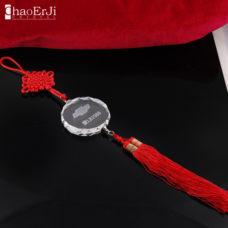 厂家直销  新品个性中国结水晶 汽车挂饰定制 可定做不同图案logo