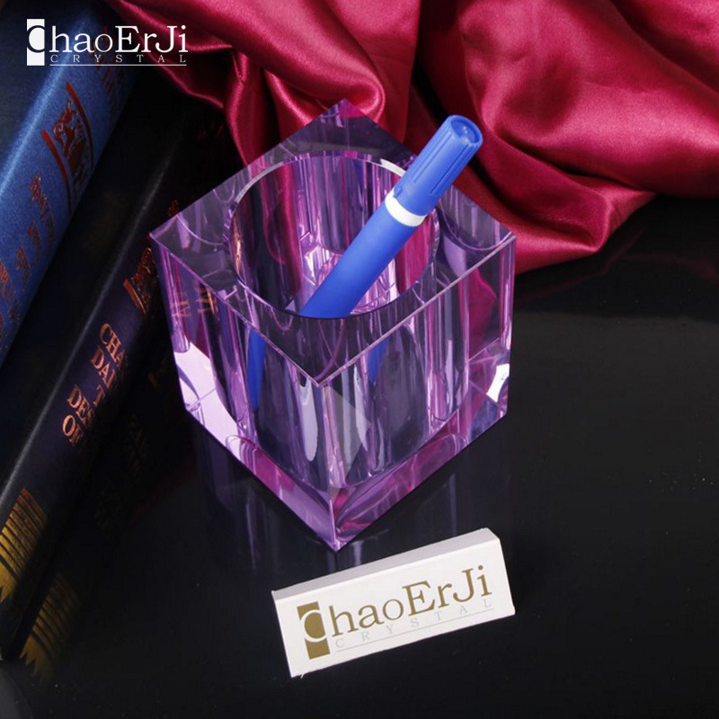 厂家直销办公用品 水晶笔筒摆件 企业学校活动纪念品礼品定制logo