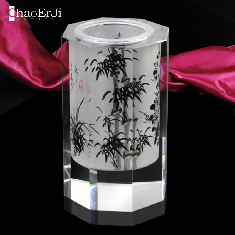 大号内画水晶工艺品创意水晶笔筒定制 商务办公摆件 毕业纪念品送