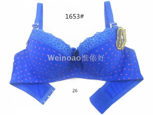 cross-border foreign trade sexy lace stitching printed bra