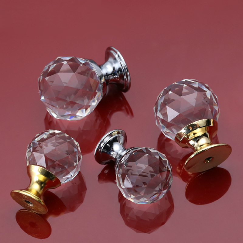 厂家供应水晶把手家具橱柜衣柜水晶拉手配件产地货源