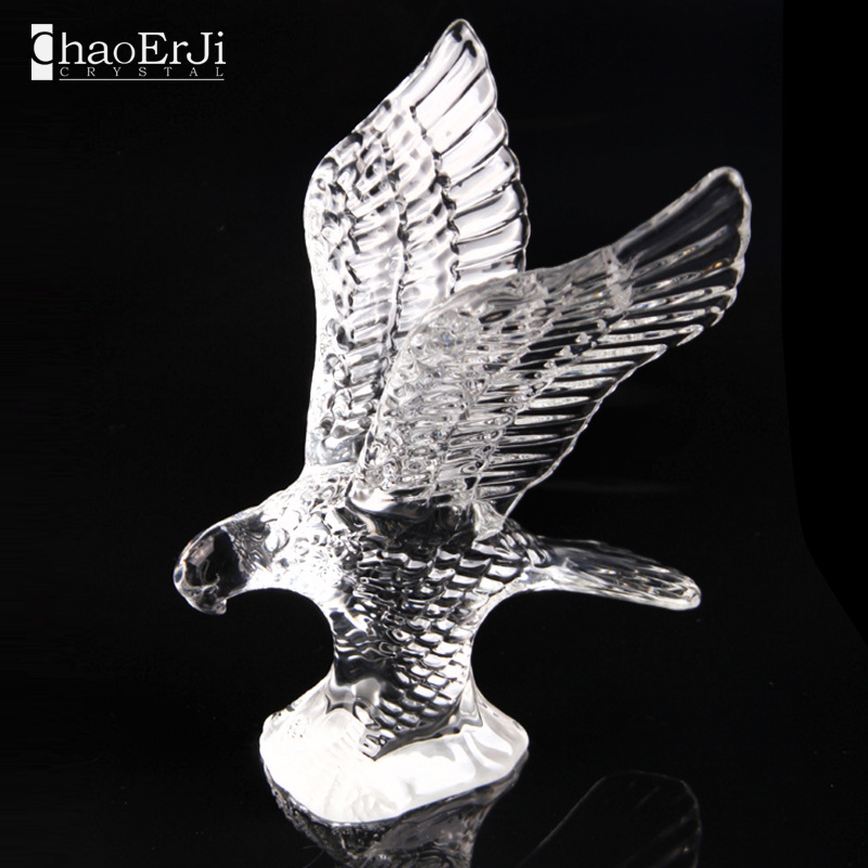 厂家直销水晶动物模型 大鹏展翅 老鹰 12生肖摆件 家居办公装饰品