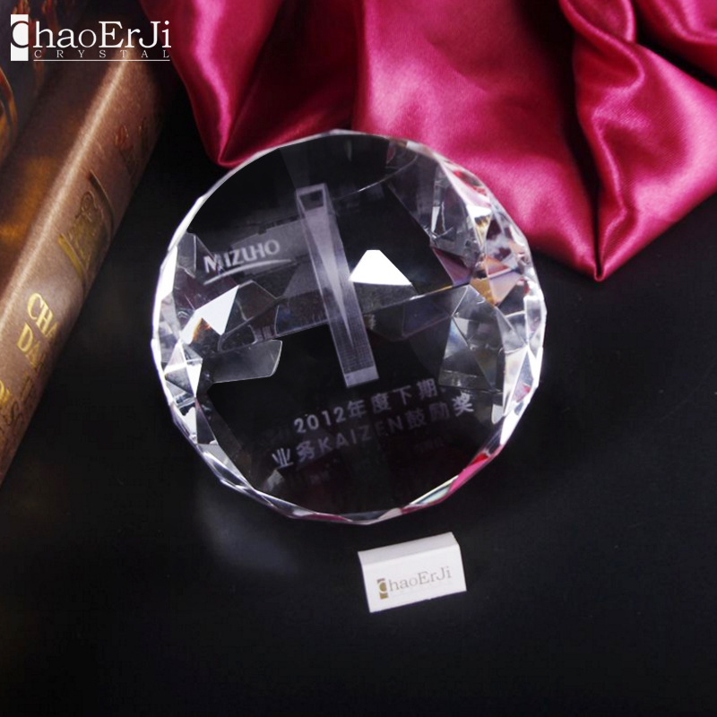 厂家定制logo水晶斜面球镇纸摆件 学校学生毕业创意纪念时尚礼品