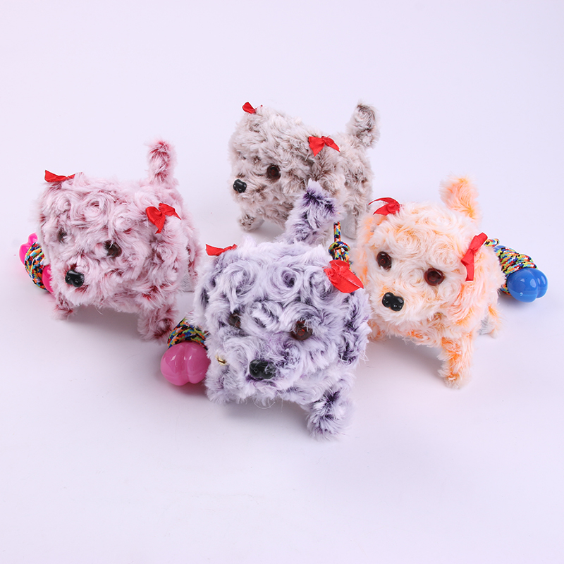 儿童电动毛绒玩具狗狗会唱歌走路拉线电动仿真狗地摊热卖厂家直销