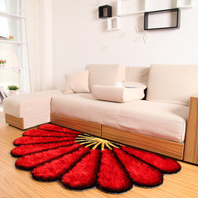 thickened luxury creative rural style 3d multifunctional fan carpet living room sofa bedroom bedside elastic silk floor mat