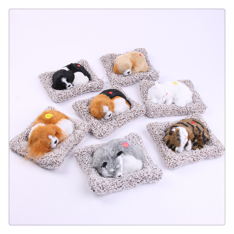 Car Ornament Plush Dogs Simulation Sleeping Dog Toy Dashboard