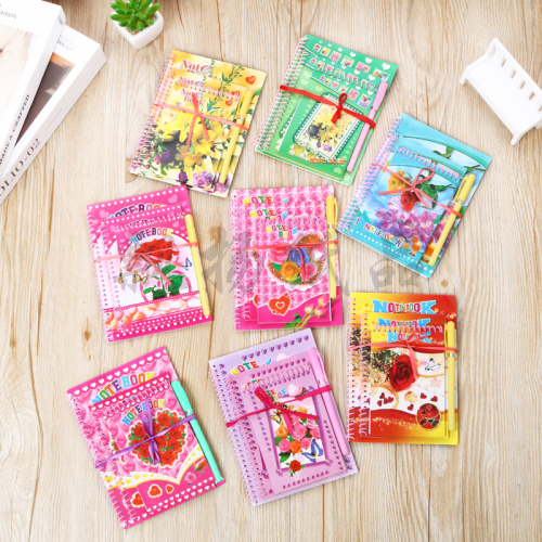 Rose Korean Notebook Cute Lady european-Style Diary Notepad Stationery Wholesale Book Four-Piece Set