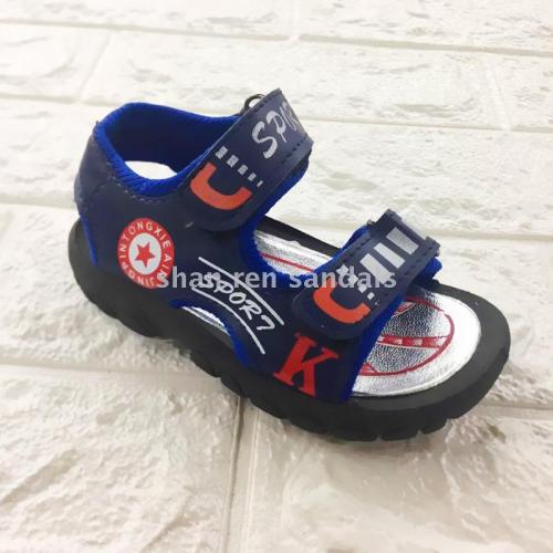 small size silver hot bottom beach sandals breathable wear-resistant casual sports children‘s sandals
