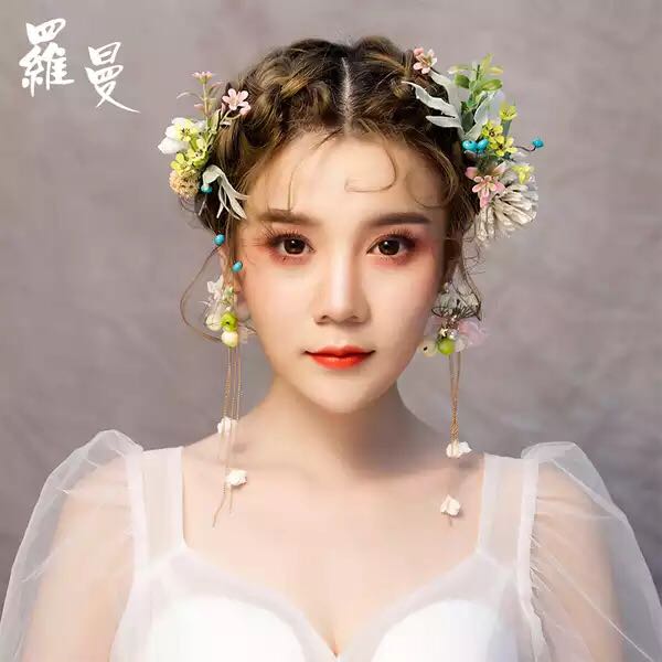 直销欧美花卉耳环森女度假摄影复古个性流苏耳钉广告促销义乌发饰