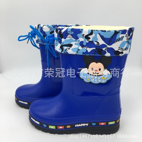 children‘s rain boots boys and girls cartoon children‘s rubber shoes children students non-slip tube water shoes baby rain boots