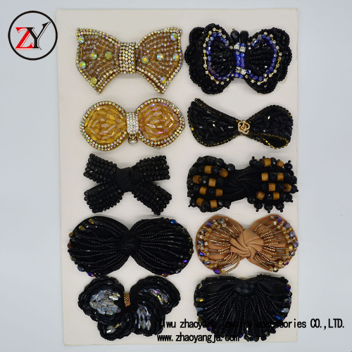 factory direct handmade shoe flower crystal string beads bow shoe accessories shoe buckle shoe accessories wholesale zy08091