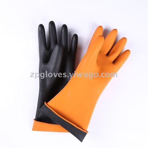 35cm north tower brand black industrial gloves latex labor protection gloves acid and alkali resistant industrial wear-resistant gloves