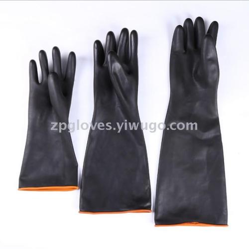 55cm north tower acid and alkali resistant protective gloves black non-slip latex thickening industrial gloves lengthened anti-chemical gloves