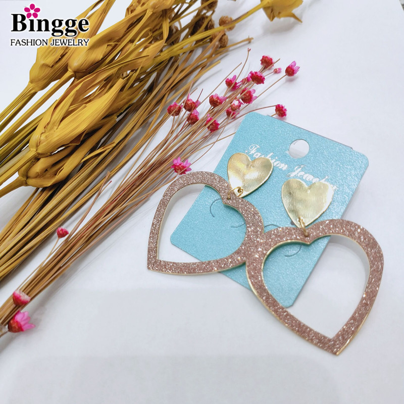 精美几何桃心耳坠耳饰个性时尚百搭小清新甜美少女款多色耳环耳钉