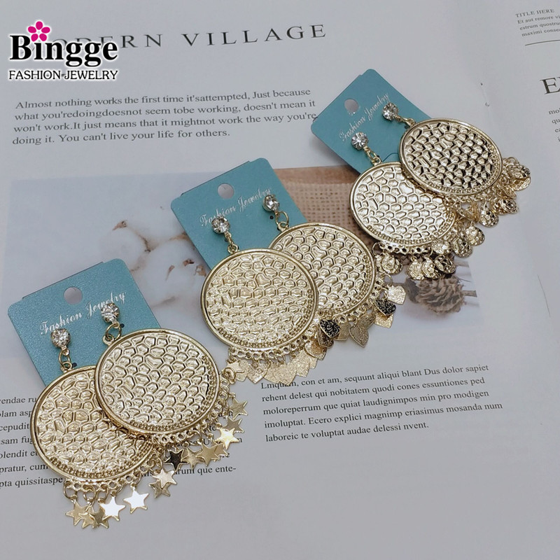 简约欧美外贸流行款式多种百搭小配件几何圆片可爱桃心百搭星星