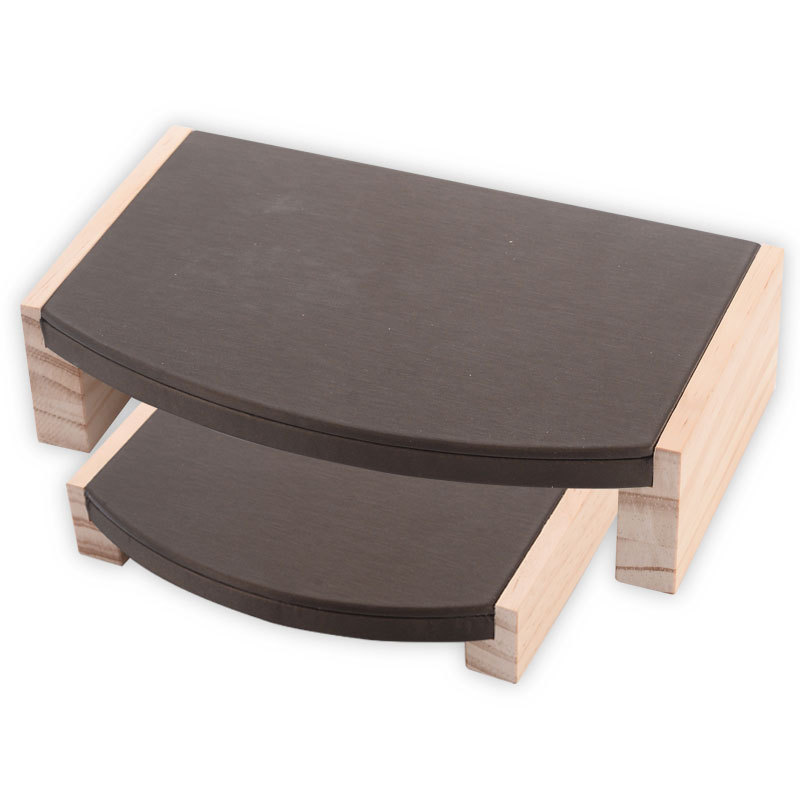 双层阶梯珠宝展示架 实木底项链手链首饰展示摆放架首饰陈列道具