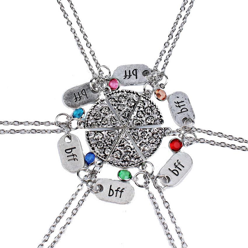 速卖通爆款Pizza 披萨项链 Best Friend Forever 闺蜜朋友项链