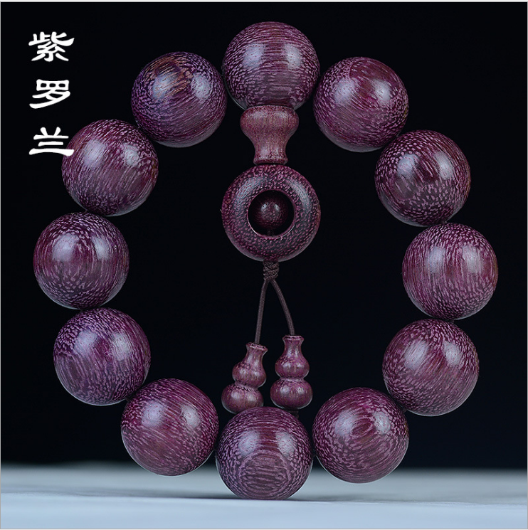 厂家直销天然玫瑰紫檀木紫罗兰佛珠手串顺纹同料紫芯苏木