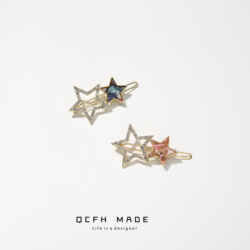 日系小清新几何星星发夹刘海夹子发卡边夹韩国气质简约发卡头饰女