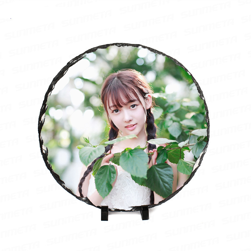 30cm圆形石版画 时尚礼品石版画工艺品 热转印空白石头画 diy印图