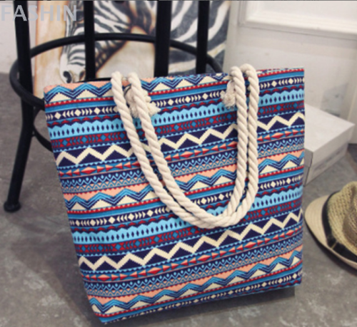 fashion women‘s bag ethnic style canvas bag large capacity simple printing versatile handbag