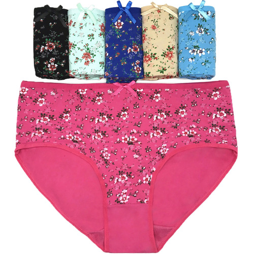 Yunmengni Cotton Printed Women‘s Underwear Cross-Border Supply Large Size Mummy Pants plus Size 4XL Women‘s Briefs 