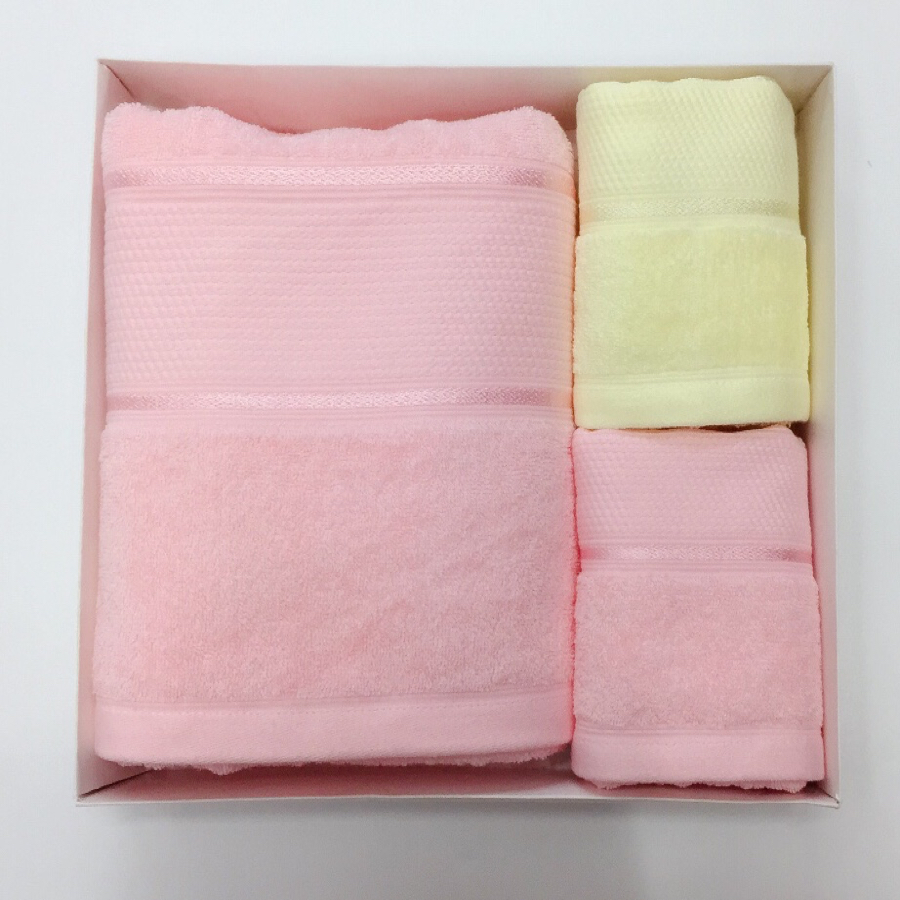 Plain cotton satin towel bath towel gift box gift companion gift