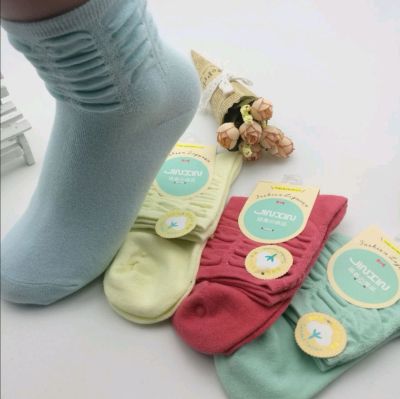 Combed Cotton Candy Color Fashion Loose Women's Socks