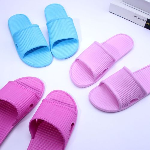 foreign trade eva striped one-word non-slip silent couple home summer women‘s slippers low price running volume factory custom