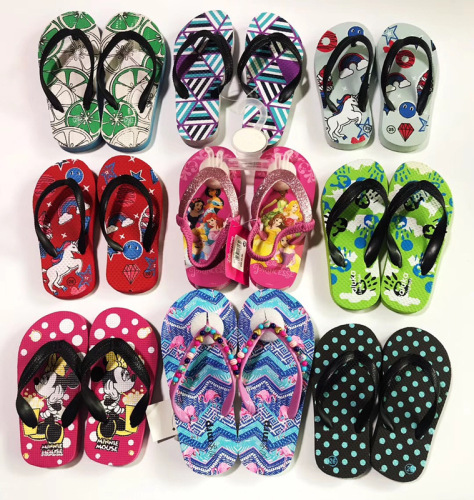 foreign trade pe flip-flop boys and girls shoes summer non slip outdoor beach sandals wholesale miscellaneous tail goods handling running volume