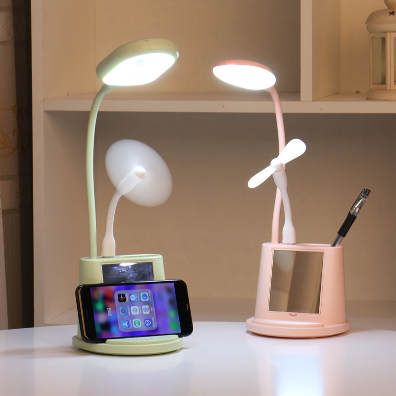 学生阅读台灯触摸式护眼台灯笔筒台灯USB充电台灯创意式化妆灯