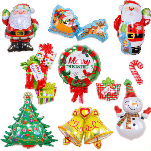 Factory Direct Christmas Decoration Balloon Christmas Tree Elk Old Man Shopping Mall Window Ceiling Decoration Holiday Balloon 