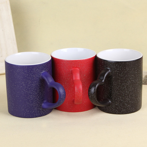Ceramic Cup Color Changing Mug Customization printed Logo Creative Peach Heart Coffee Cup Couple Gift Cup Wholesale