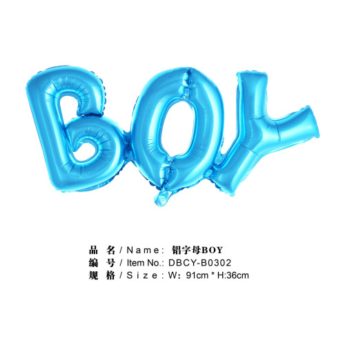 baby birthday decoration arrangement letter aluminum film balloon large one-piece letter boys and girls decorative balloon