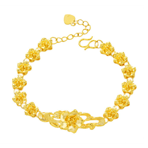 ilushang brass european gold flower bracelet jewelry vietnam gold plated 24k gold imitation real gold bracelet for women