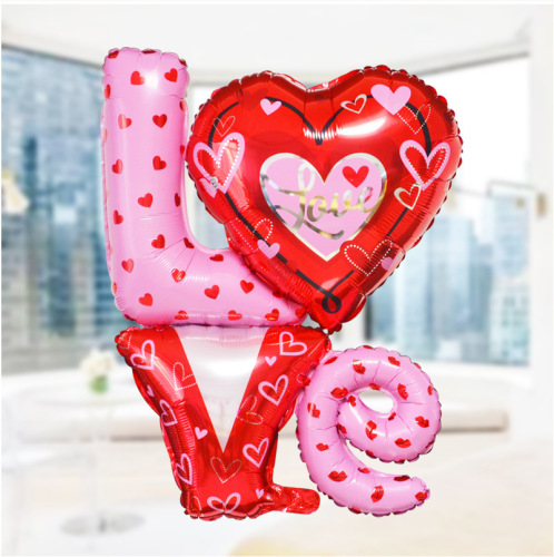 One-Piece Love Balloon Wedding Ceremony Wedding Room Qixi Decorations Arrangement Valentine‘s Day Proposal Aluminum Balloon
