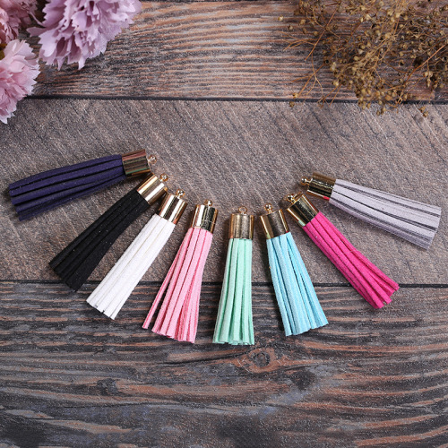 korean new pu tassel keychain pendant bag ornaments diy jewelry can be customized by color card factory direct sales
