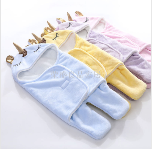 hot-selling new arrival winter double flannel unicorn blanket baby thicken warm blanket
