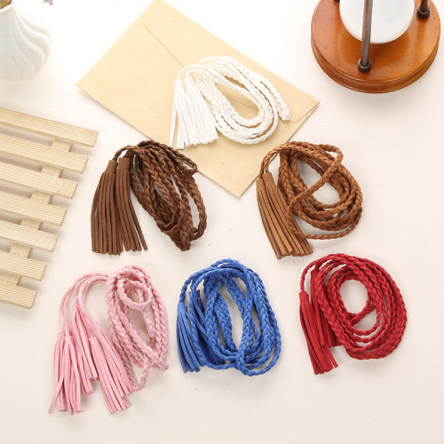 Factory Direct Sales Korean Velvet Three-Strand Braid Woven Belt Clothing Shoes and Hats Accessories Accessories