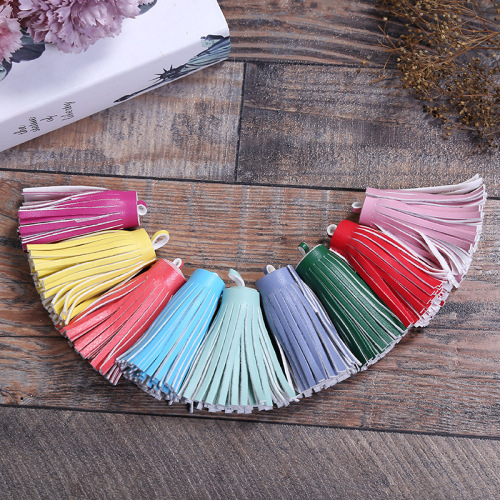 korean new pu tassel keychain pendant bag ornaments diy jewelry can be customized by color card factory direct sales