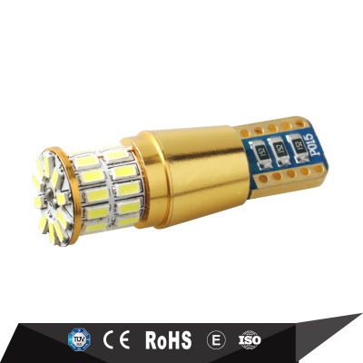 LED汽车示宽灯 T10 3014 38SMD恒流宽压无极解码 汽车七彩示宽灯