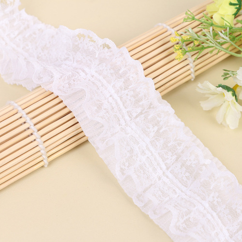 5cm chiffon pleated plus lace wrinkle double layer lace clothing decoration accessories lace factory direct sales