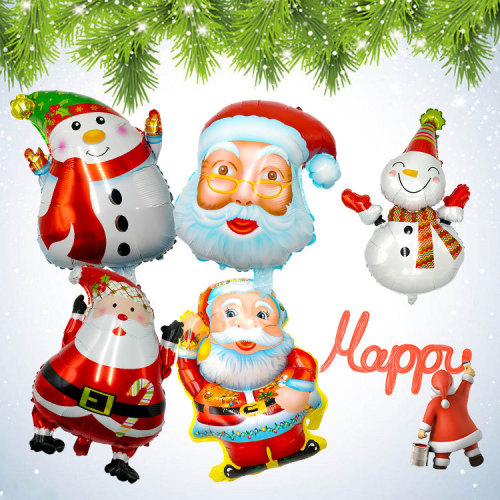 Santa Claus Christmas Tree Christmas Snowman and Other Christmas Series Aluminum Coating Ball