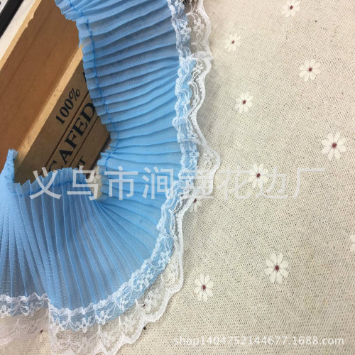 Chiffon Pleated Pleated Lace Customized Lace Skirt Decoration Accessories Children‘s Collar Clothing Accessories Wholesale 