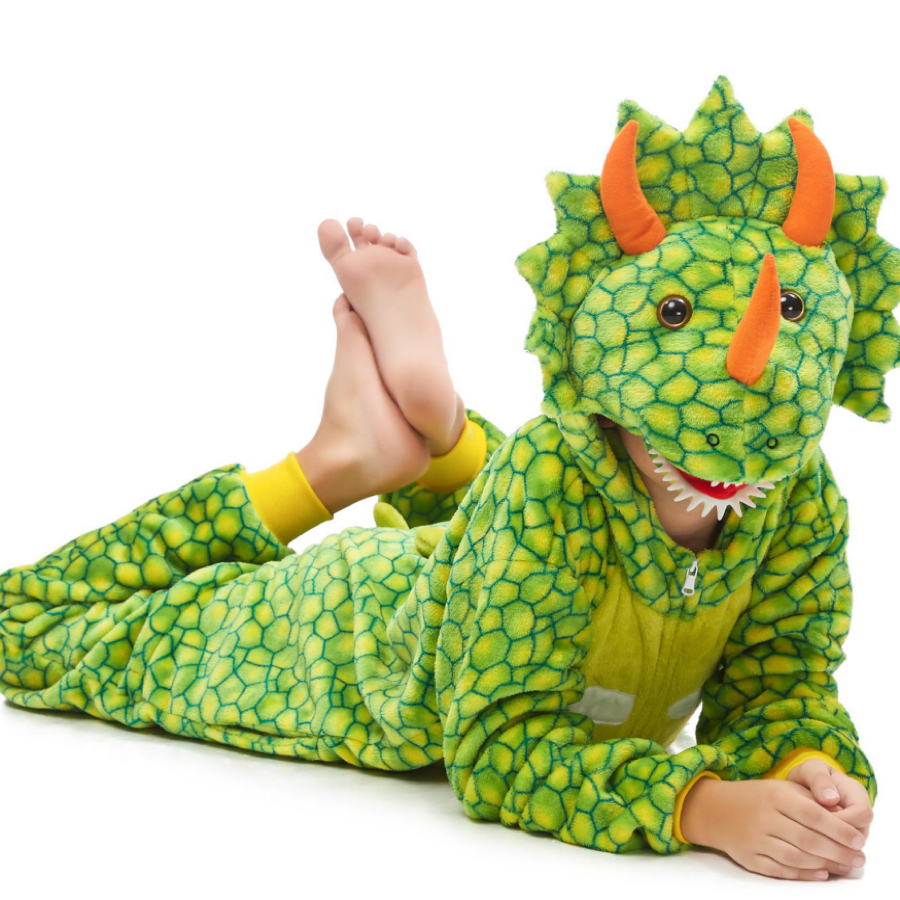 Flannel animal pajamas home wear children's new triceratops exported to South America Russia