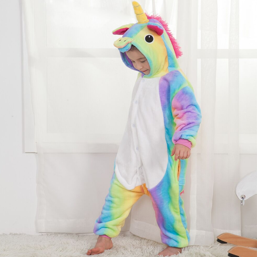 Flannel animal onesie pyjamas for children's warm home clothing exported to Russia