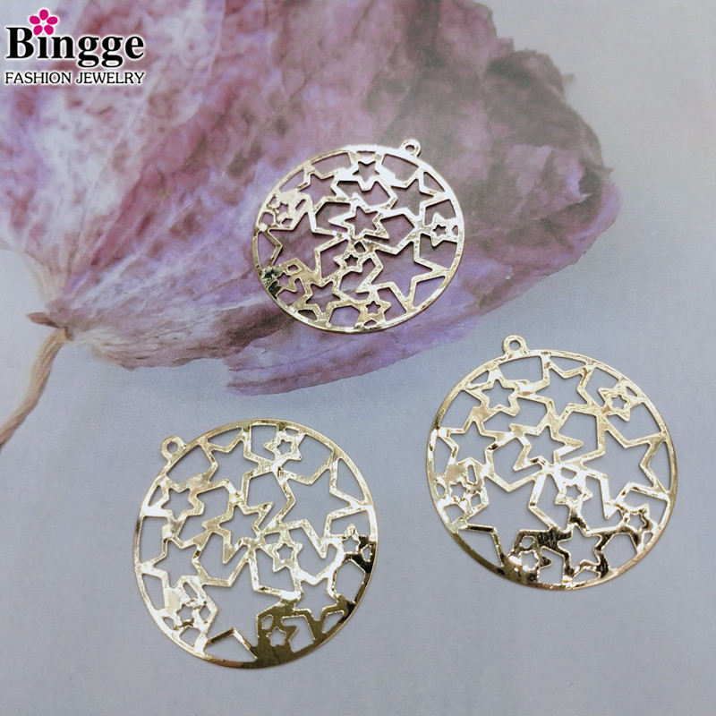 DIY厂家自制小配件 镂空星星铁片30MM 厂家直销